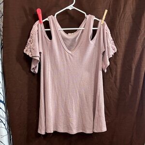Chic Pink Cold Shoulder Blouse